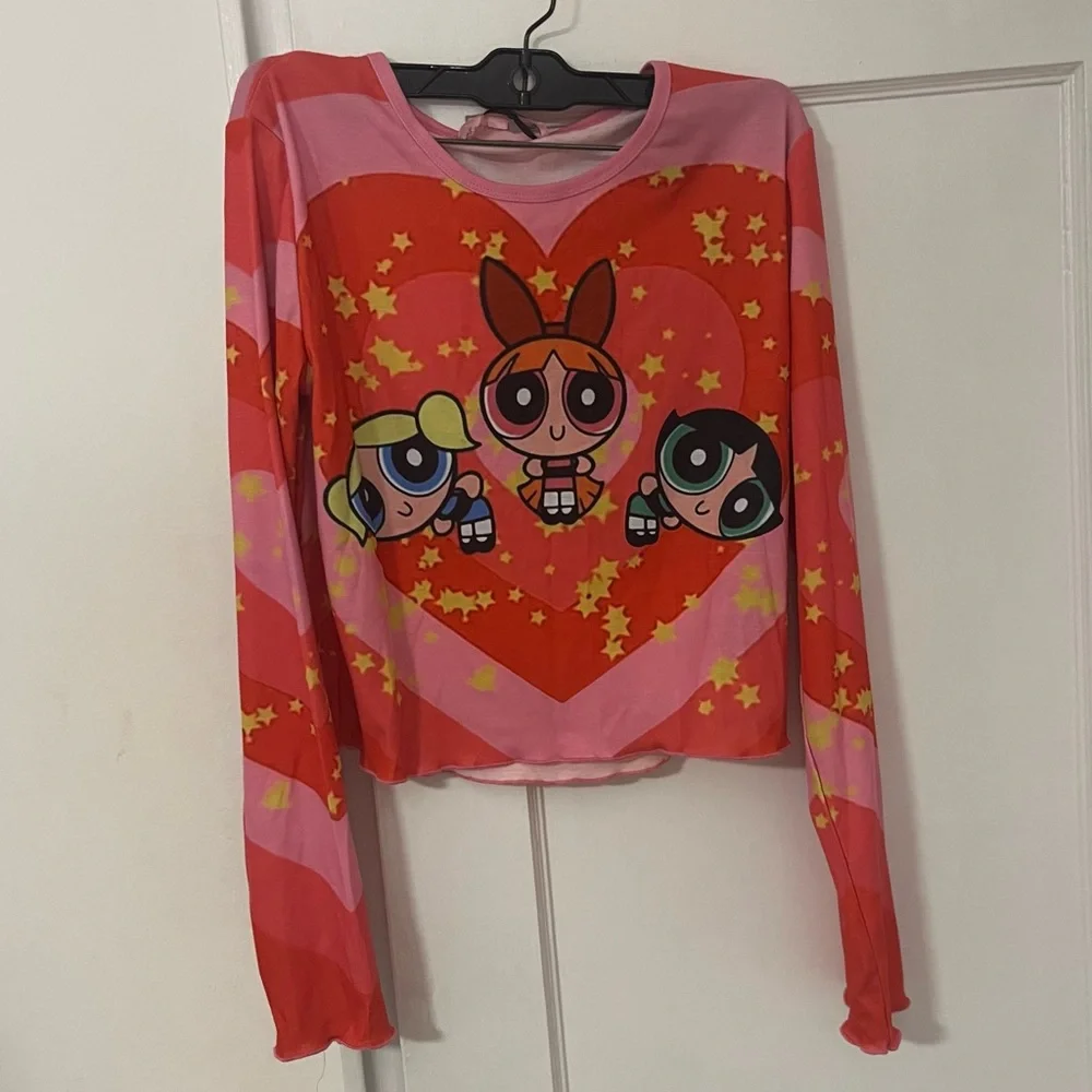 NWT - The Powerpuff Girls Girl Squad Long Sleeve Crop Top - XL - Picture 1 of 6